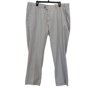 Hiltl Men's‎ Light Gray Flat Front Straight Leg Trousers Pants Size 40 Parma 95